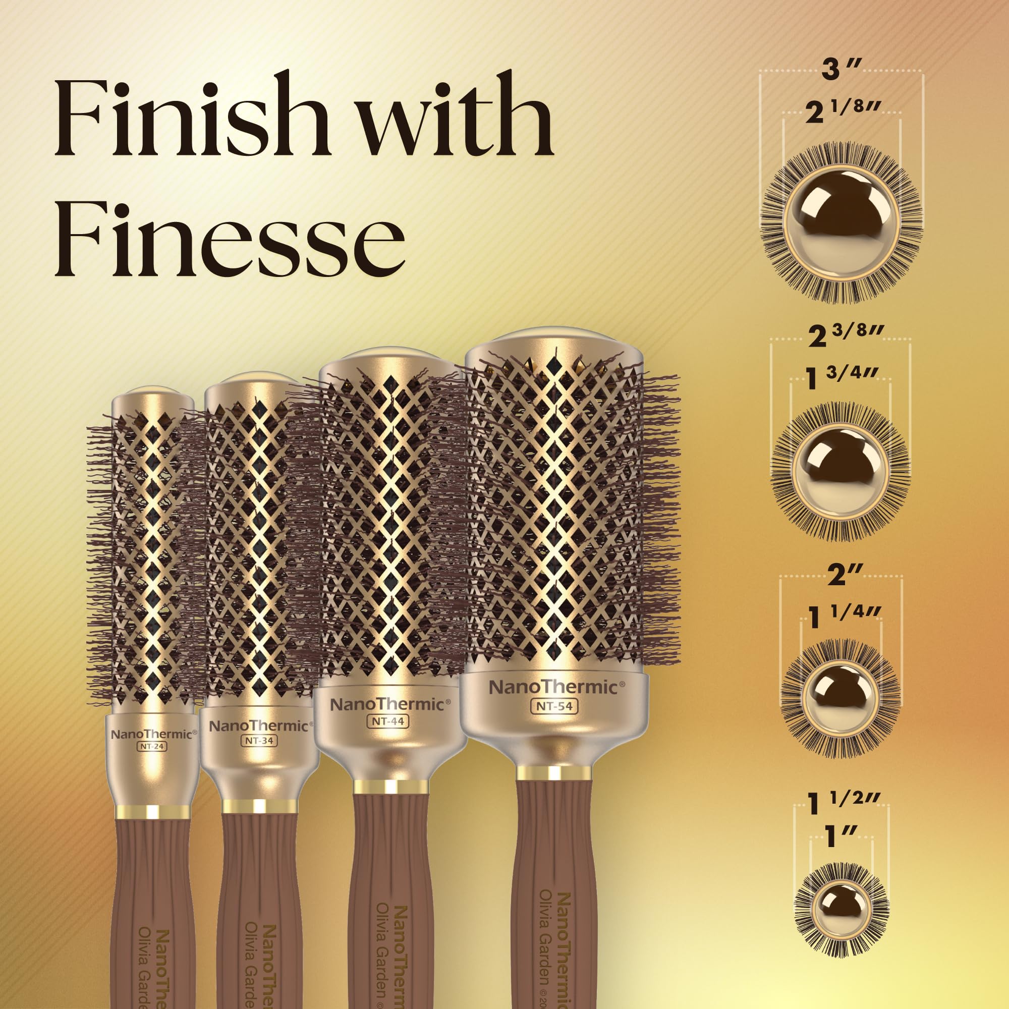 Olivia Garden NanoThermic brush retractable sectioning pick for easy styling.