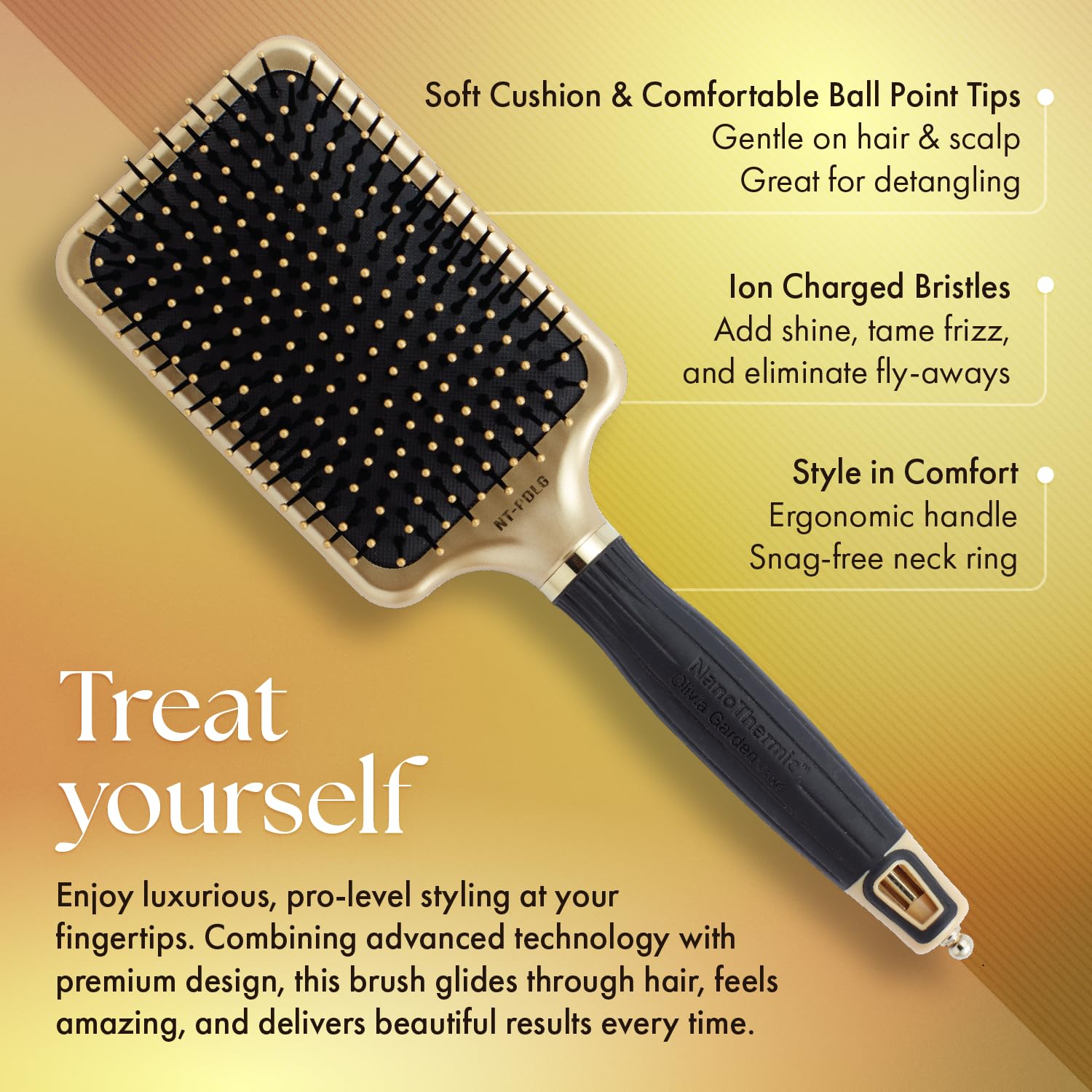 Olivia Garden NanoThermic brush ceramic barrel heat shot reveals quick heating and retention.