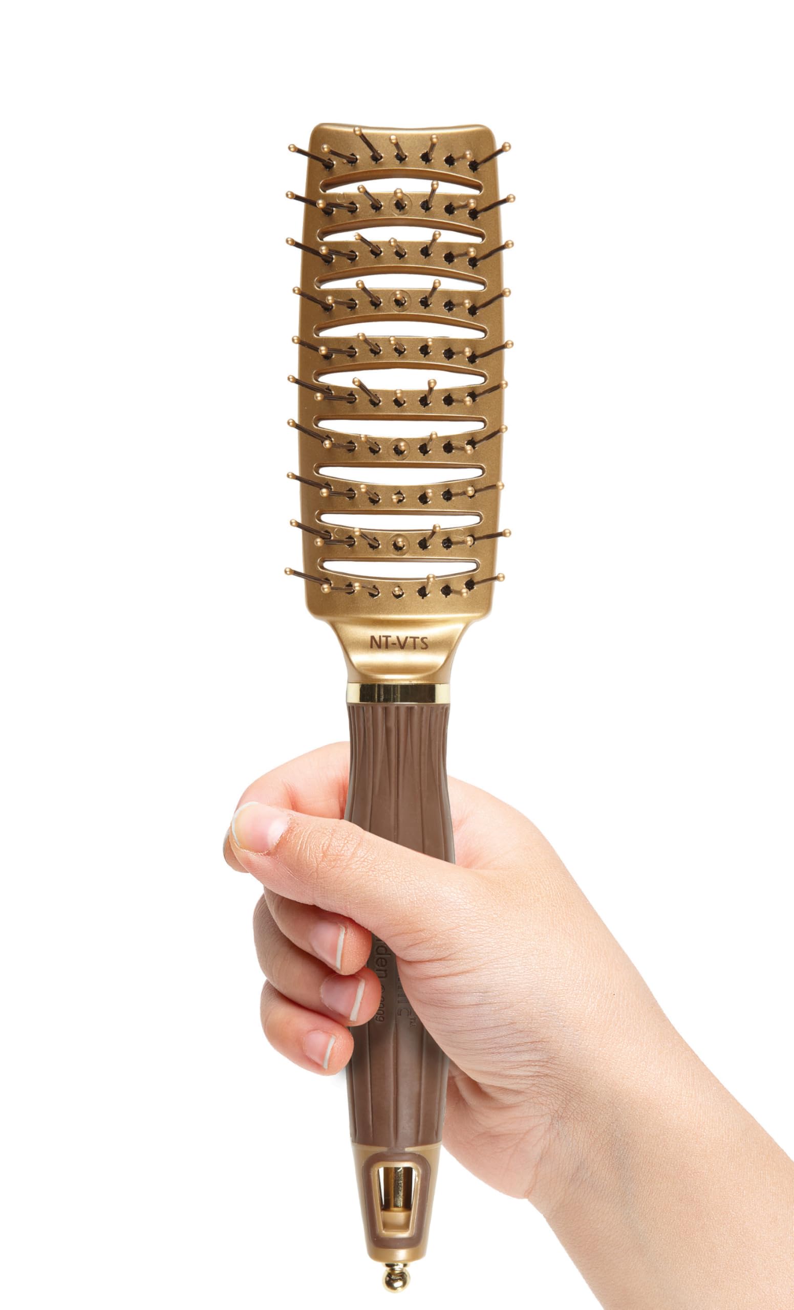 Olivia Garden NT-VTS vent brush ergonomic handle enabling snag-free daily brushing.