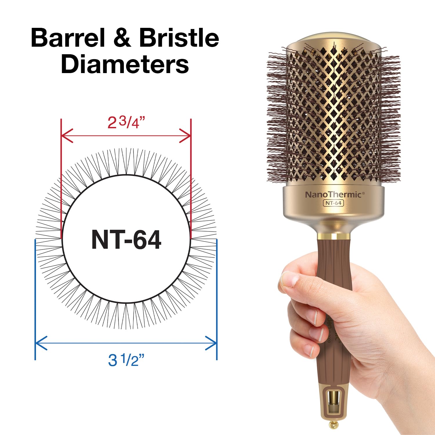 Olivia Garden NT-64 extralarge vents view for quicker hair drying.