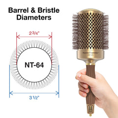 Olivia Garden NT-64 extralarge vents view for quicker hair drying.