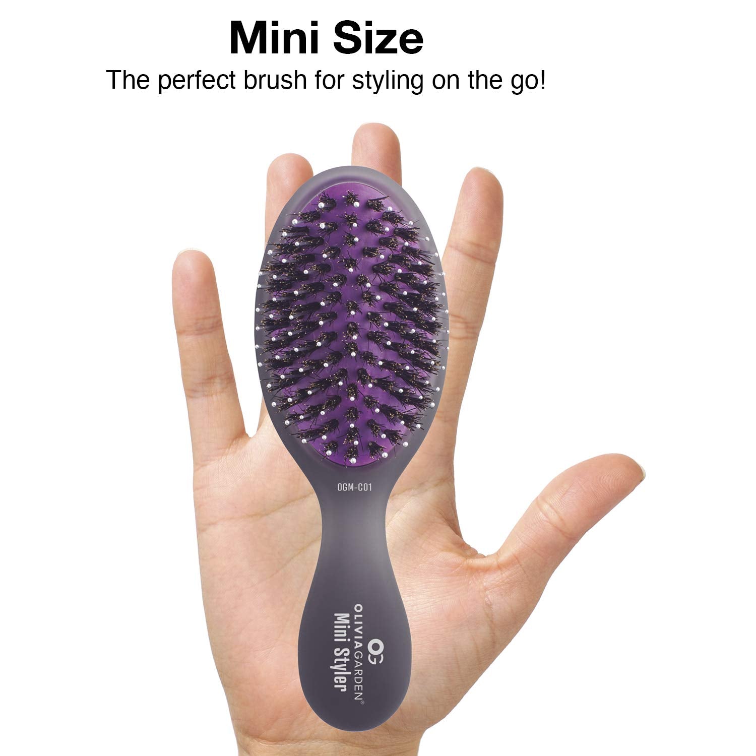 Olivia Garden OG Brush Styler boar and nylon bristles balance detangling and shine.