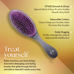 Olivia Garden OG Brush Styler removable cushion demonstrates easy cleaning behind cushion