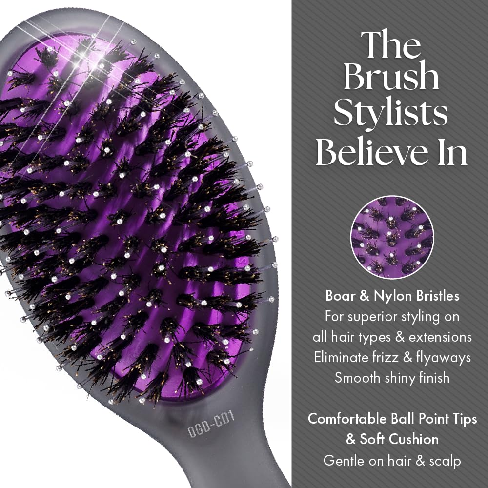 Olivia Garden OG Brush Styler scalp hugging cushion delivers gentle scalp massage.