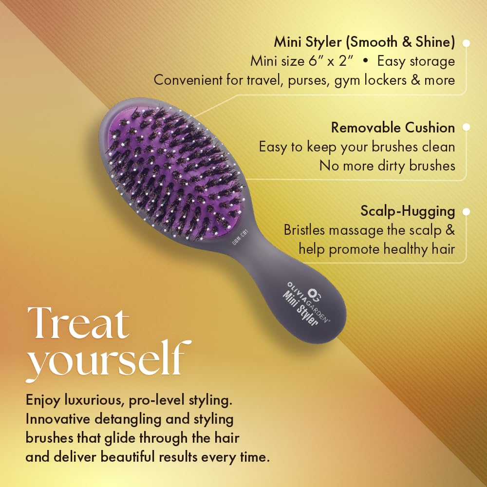 Olivia Garden OG Brush Styler smooth shine finish suitable for all hair types.