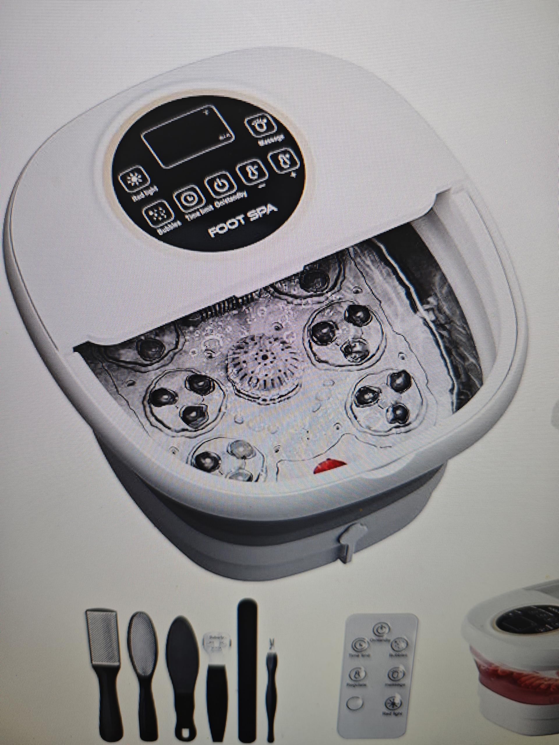 Olixie foot spa bubble function for relaxing soak and improved comfort.