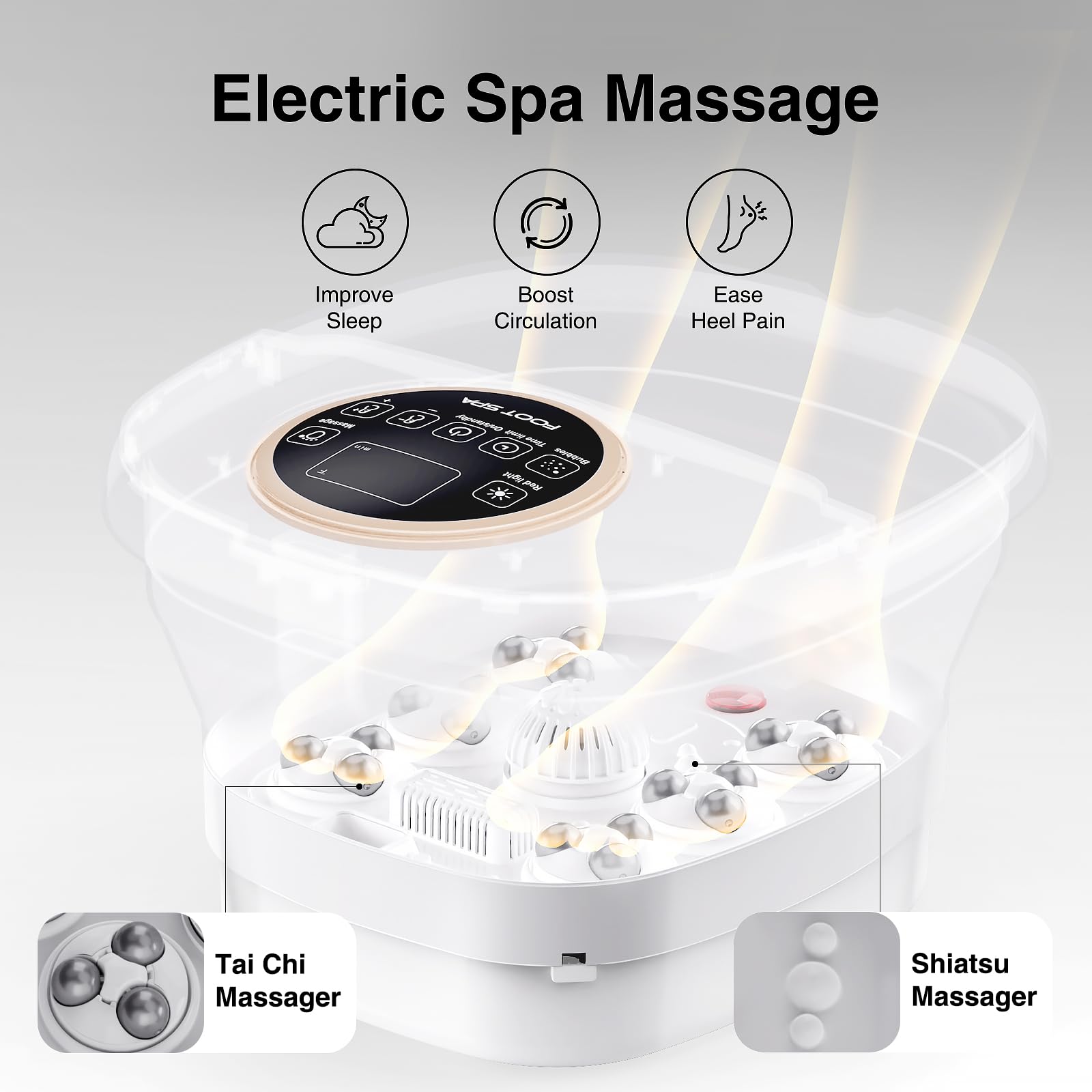 Olixie foot spa remote control enables easy session adjustments for hands-free relaxation.