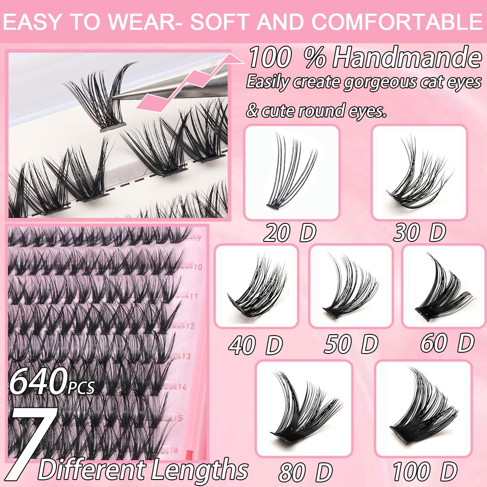 OLLAVO mixed-density 30D-40D lashes for wispy or full looks.