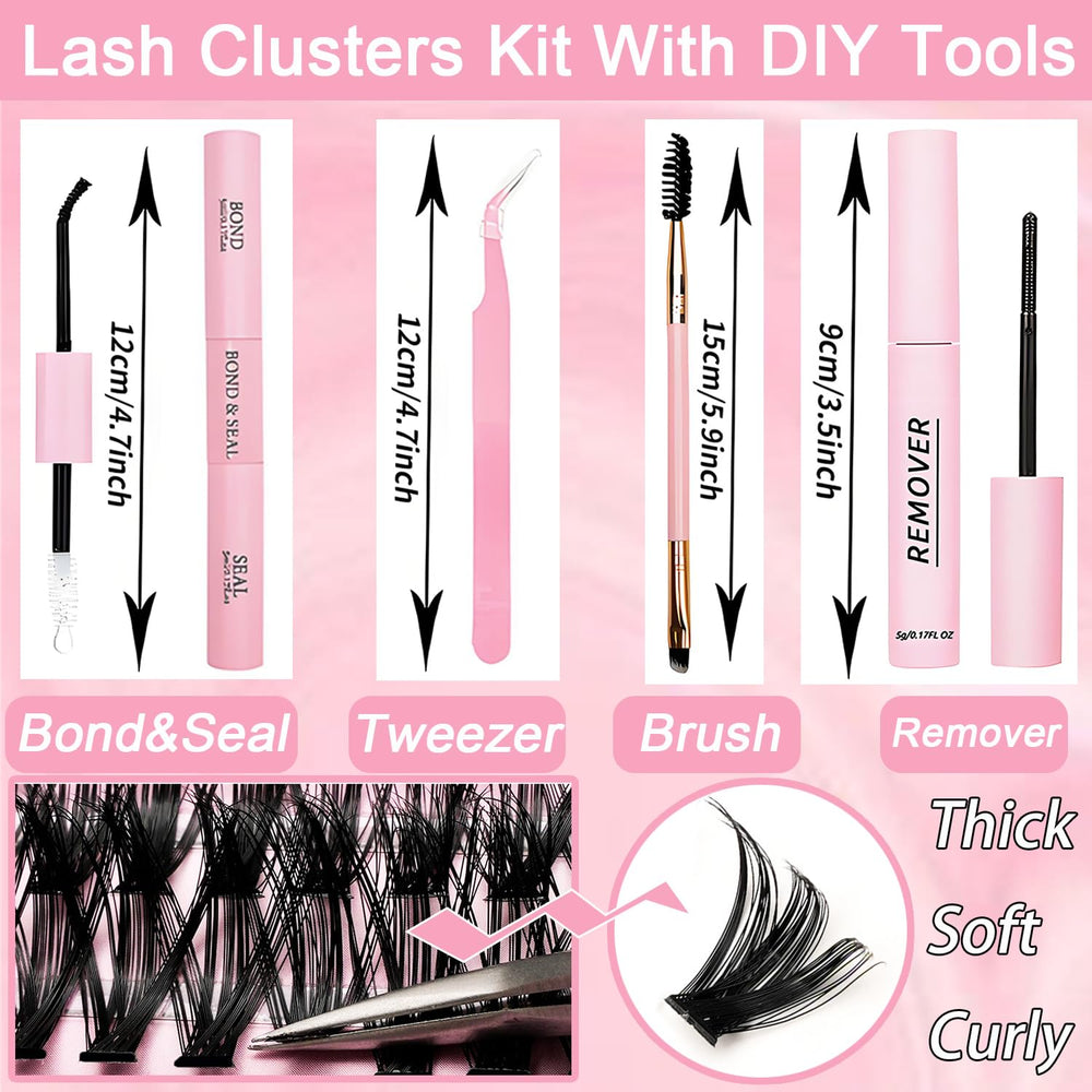 OLLAVO Lash Clusters Kit 60D-80D densities for wispy or fluffy looks