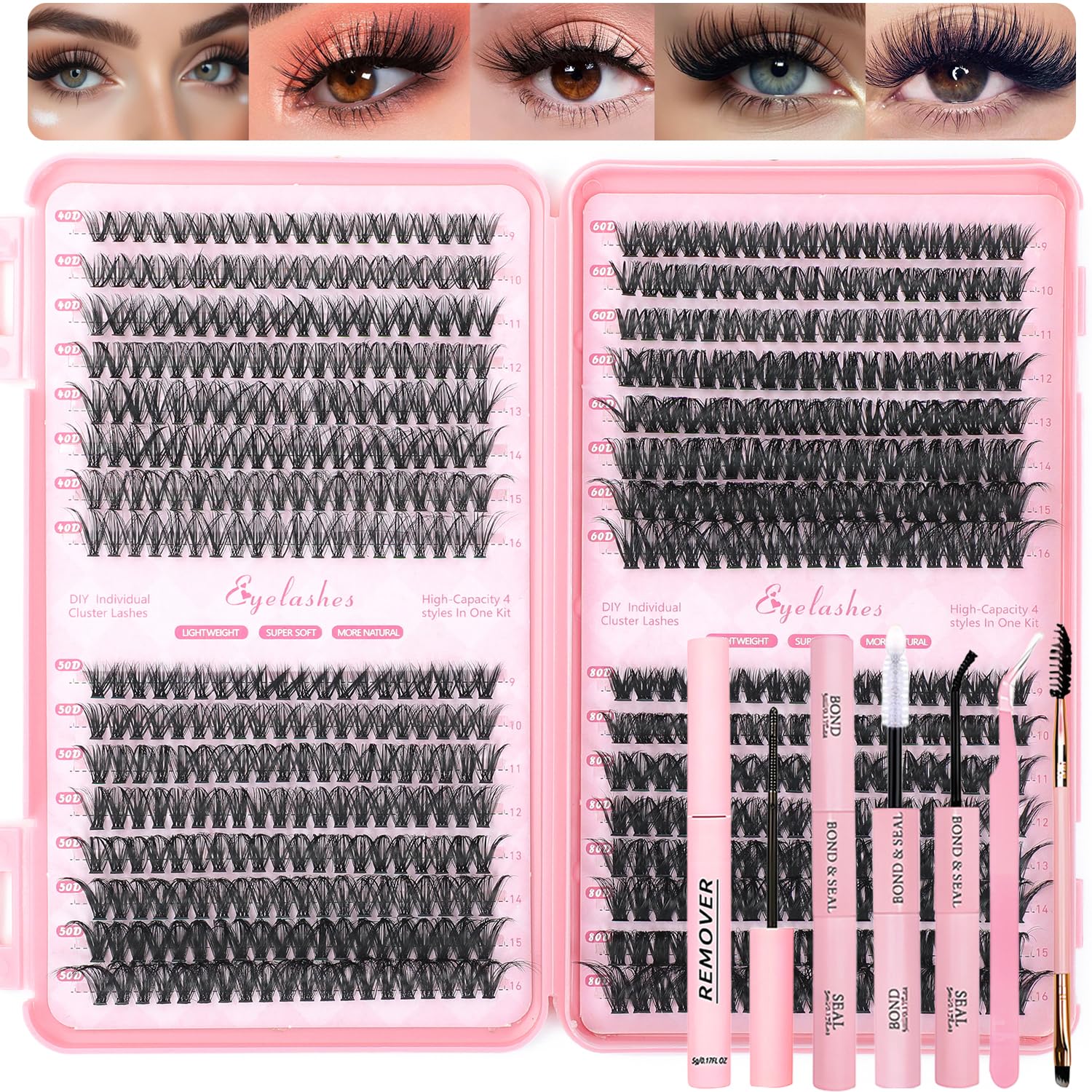 OLLAVO Lash Clusters Kit full set for DIY eyelash extensions