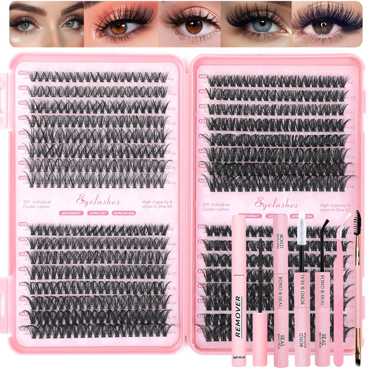 OLLAVO Lash Clusters Kit full set for DIY eyelash extensions