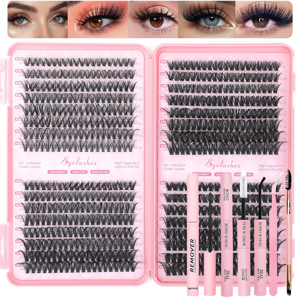OLLAVO Lash Clusters Kit box setup for easy DIY lash extensions