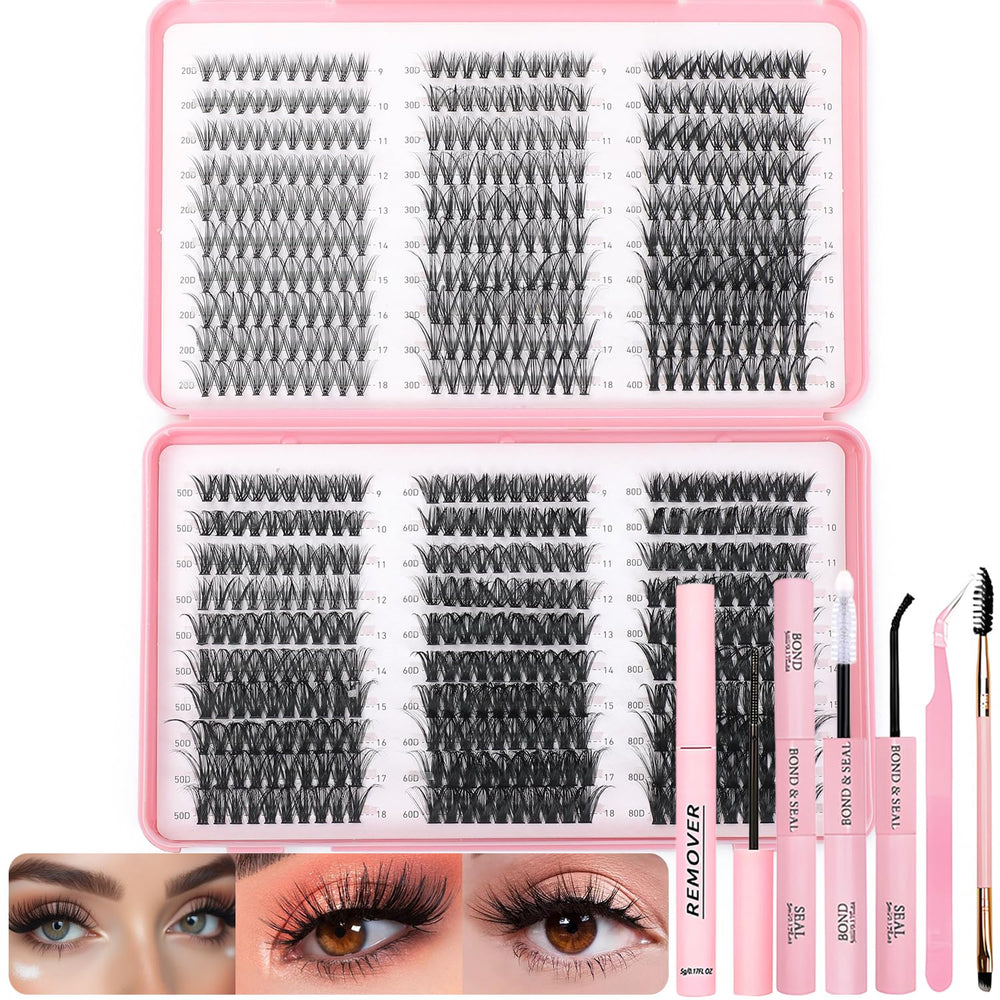 OLLAVO Lash Clusters Kit contents: 600pcs organized for at-home DIY lash extensions
