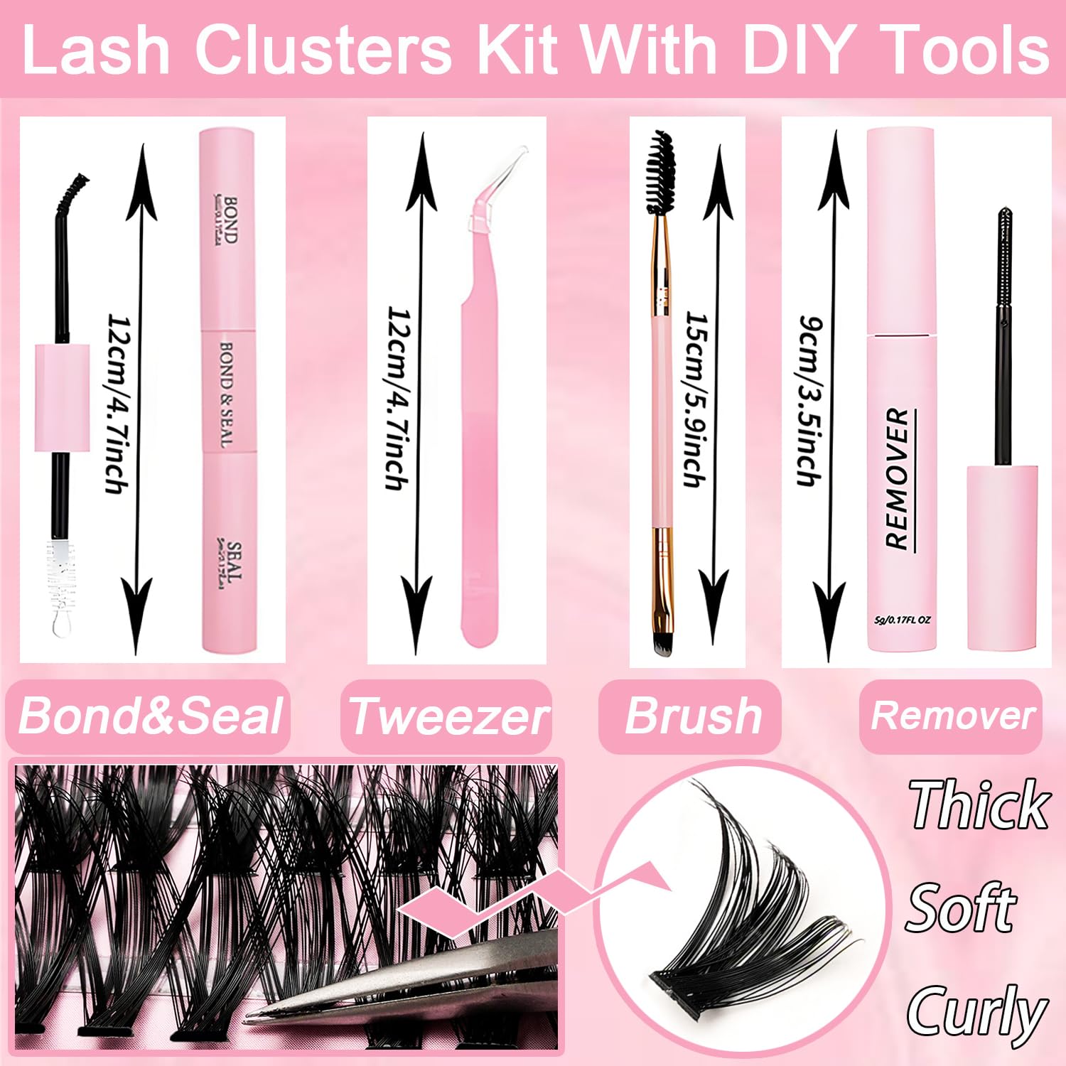 OLLAVO Lash Clusters Kit 60D-80D densities for natural fluffy look