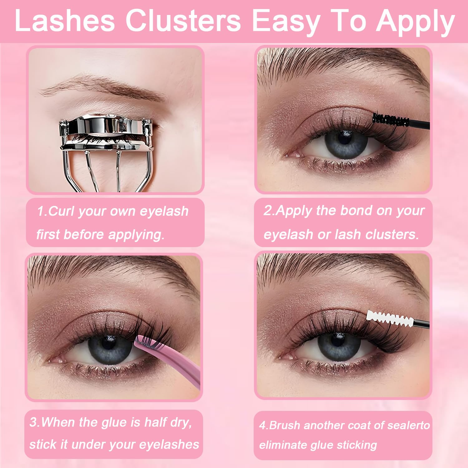 OLLAVO Lash Clusters Kit soft band lashes for gentle lid comfort