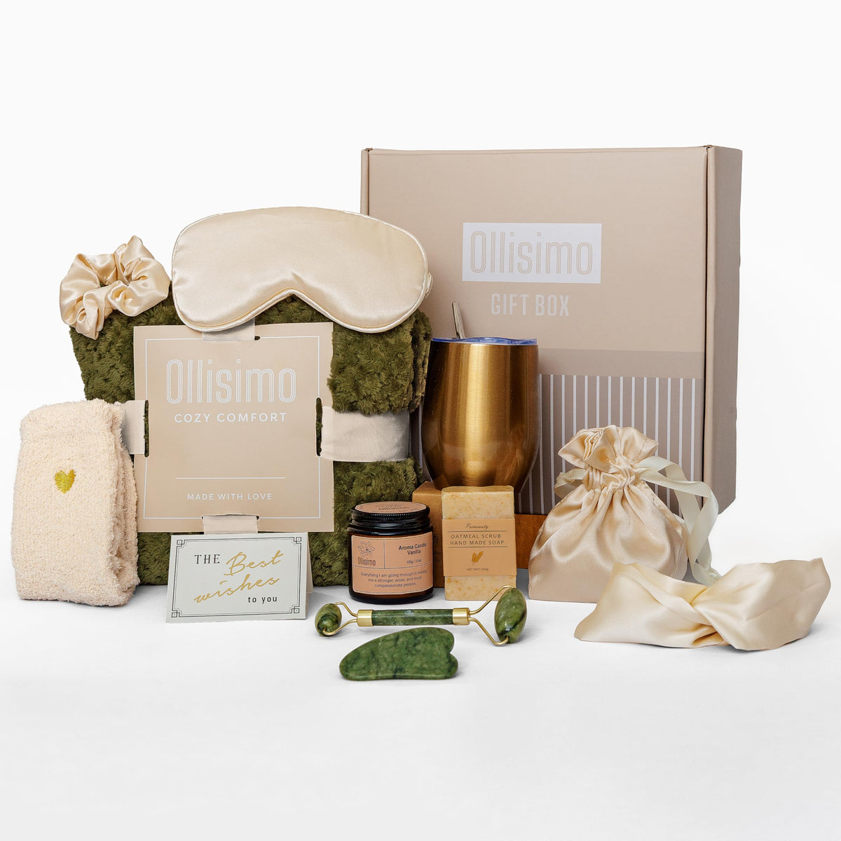 Ollisimo luxury gift basket packaging; elegant, gift-ready presentation.