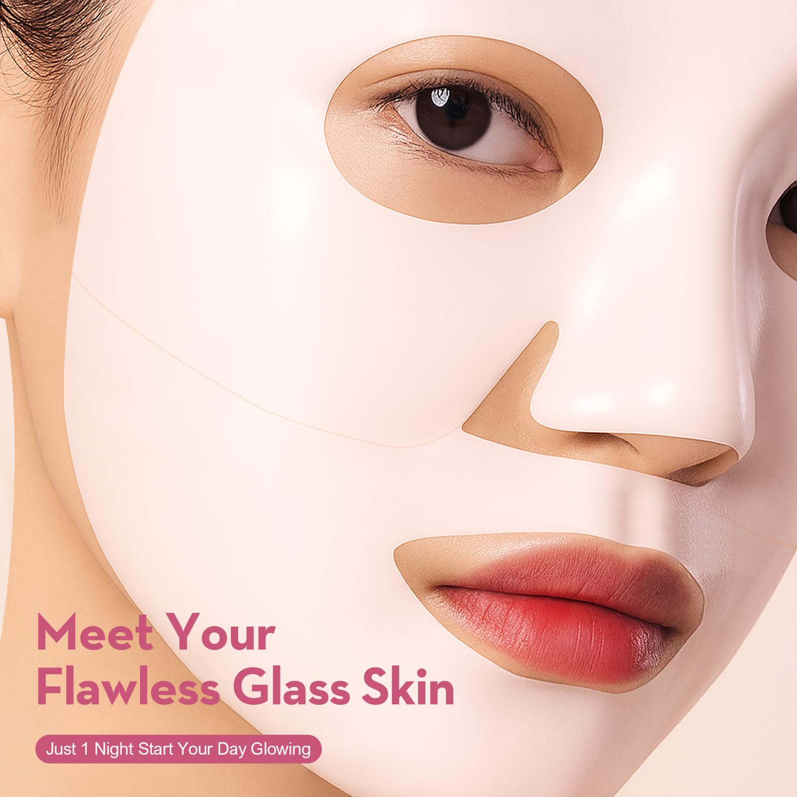 OLLM Korean Overnight Mask close-up ingredients emphasizes peptide blend and hydration benefits.