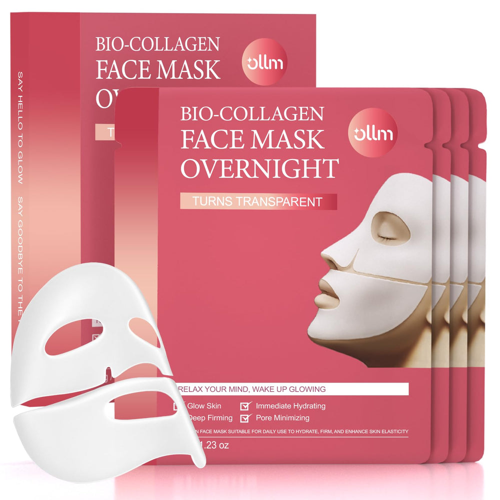 OLLM Korean Overnight Mask packaging close-up highlighting travel-ready, hydrating skincare at home.
