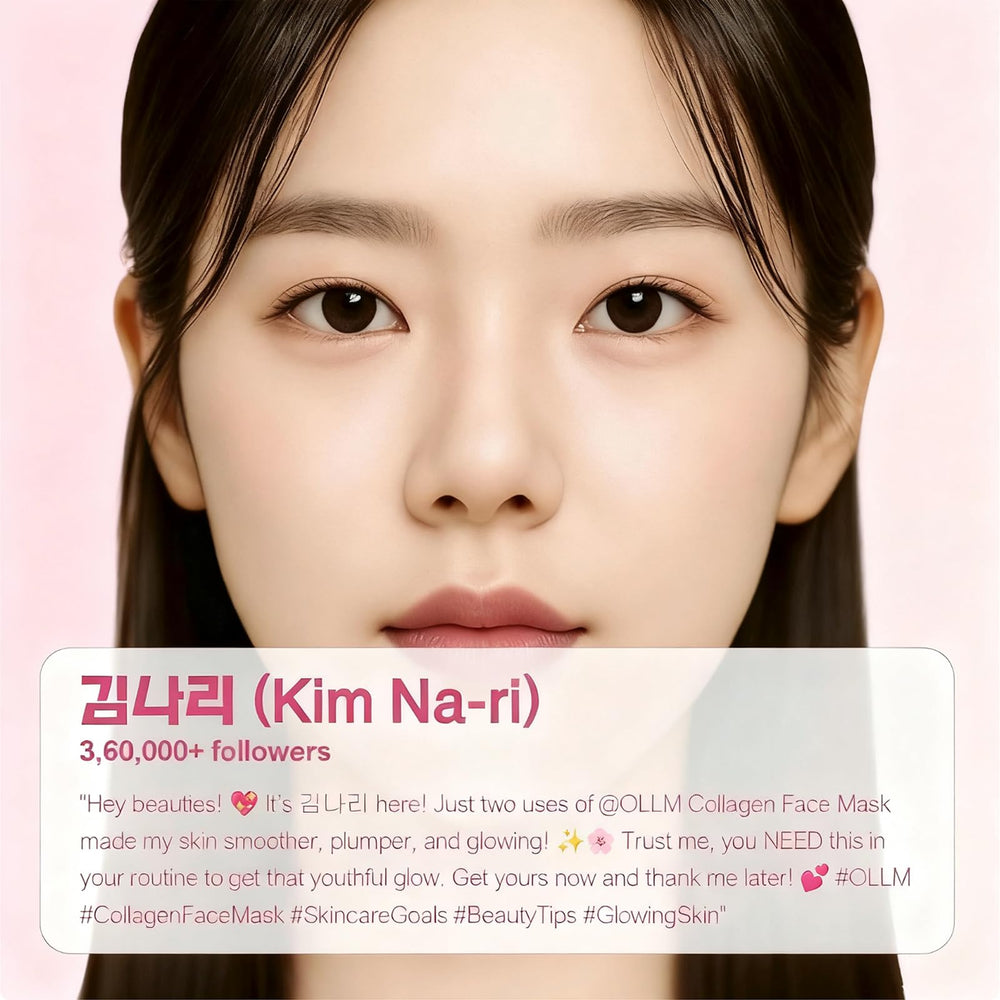 OLLM Korean Overnight Mask sleeping-design shows second-skin fit for overnight hydration.