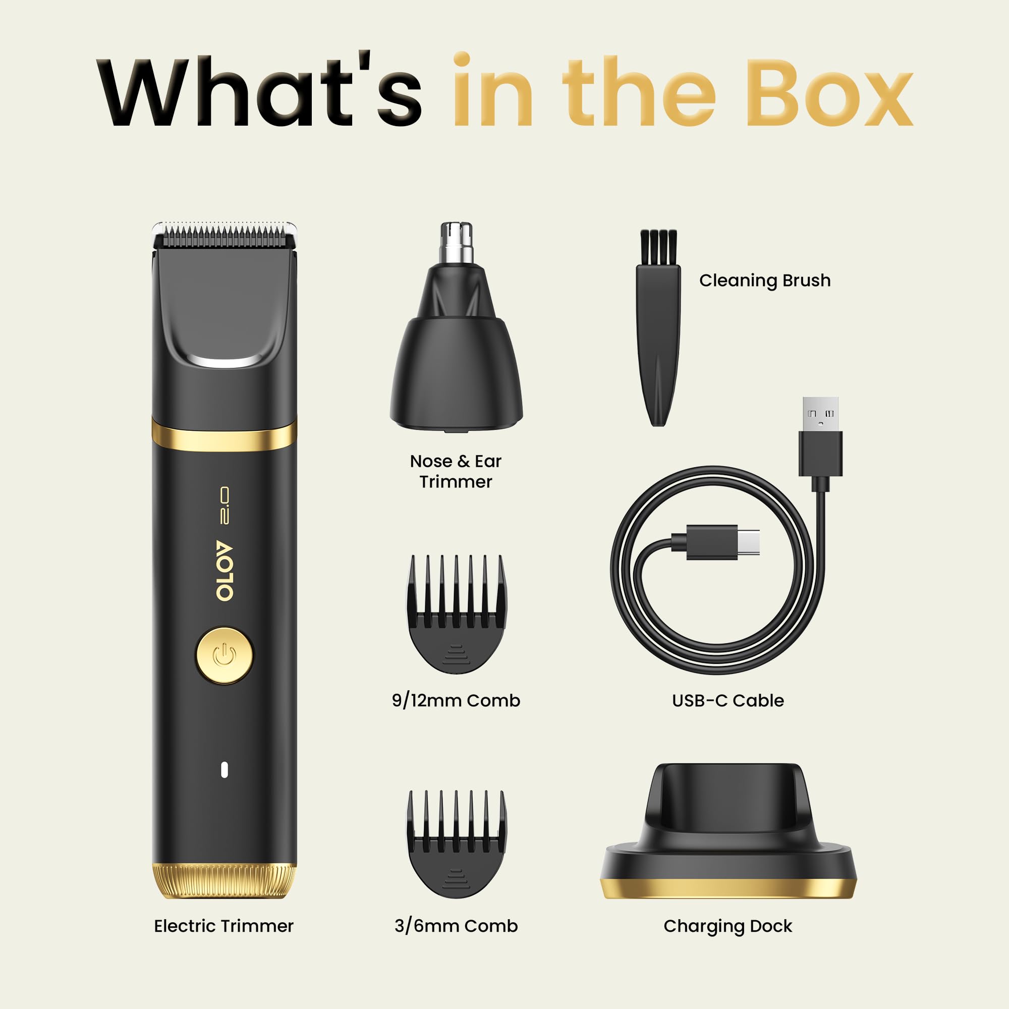 Olov 2.0 safety-grip handle design ensures comfortable control during grooming.