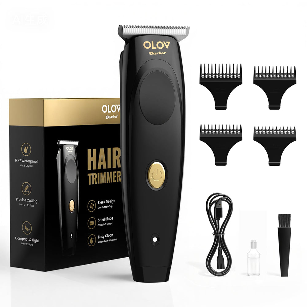 OLOV barber zero gap T blade closeup for precise detailing