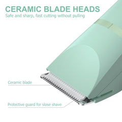 OLOV bikini trimmer ceramic blades for skin-friendly trimming.