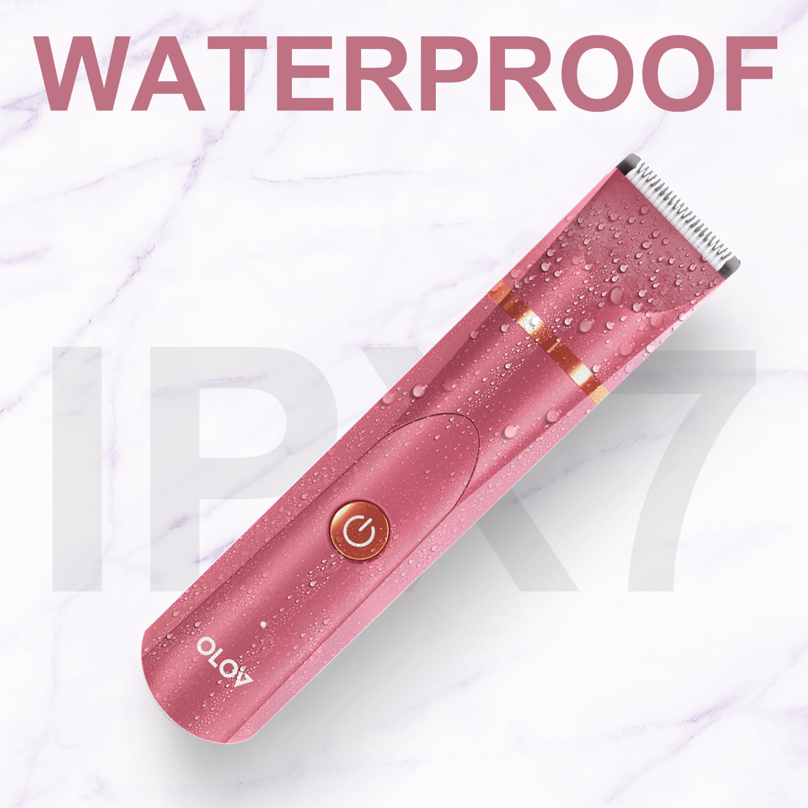 OLOV waterproof hygiene razor shown in shower for simple maintenance.