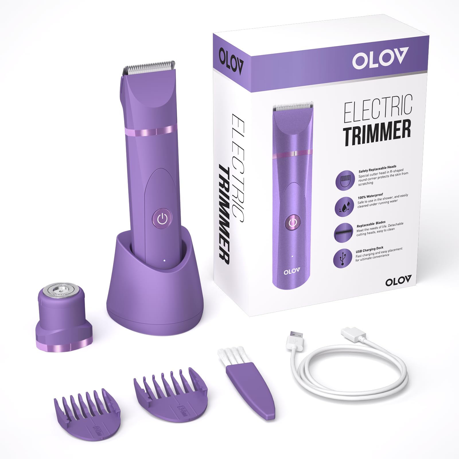 OLOV trimmer ceramic blades close-up to reduce pulling and skin irritation