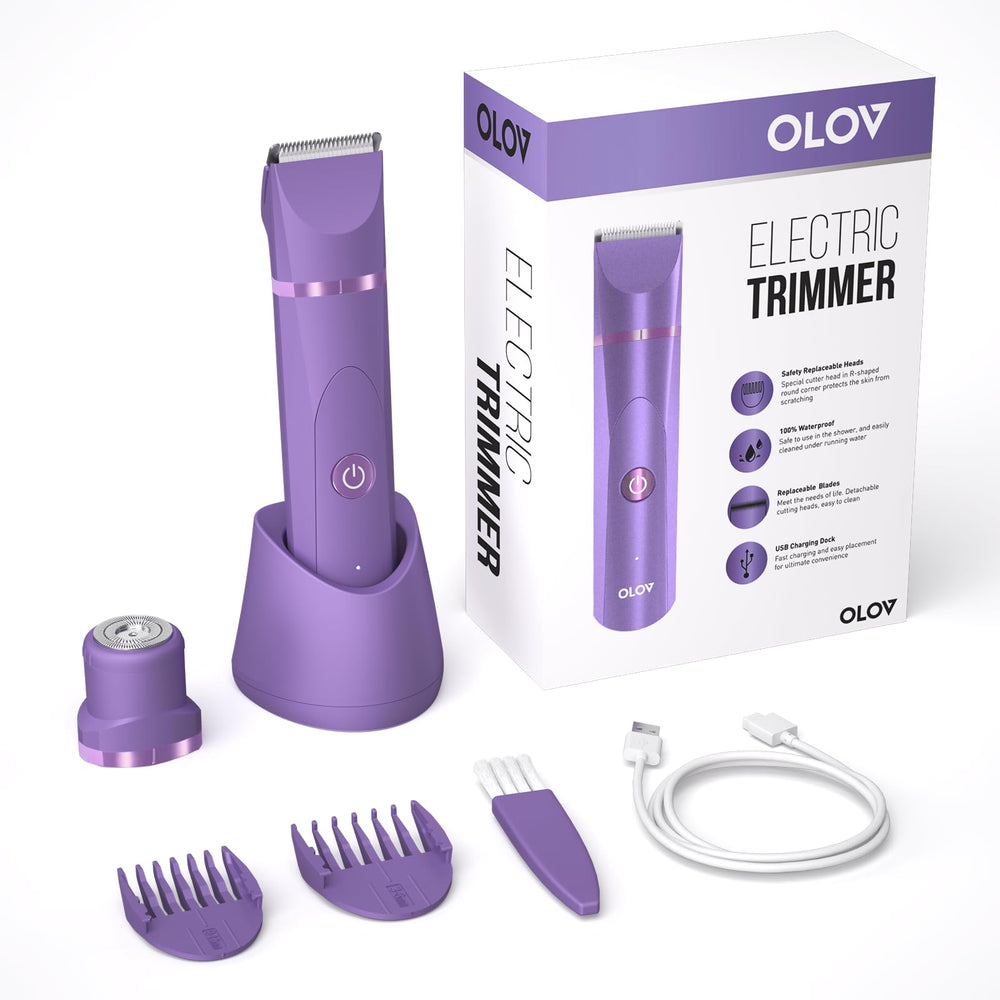 OLOV trimmer ceramic blades close-up to reduce pulling and skin irritation