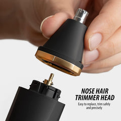 OLOV electric body hair trimmer in hand for easy groin and bikini grooming