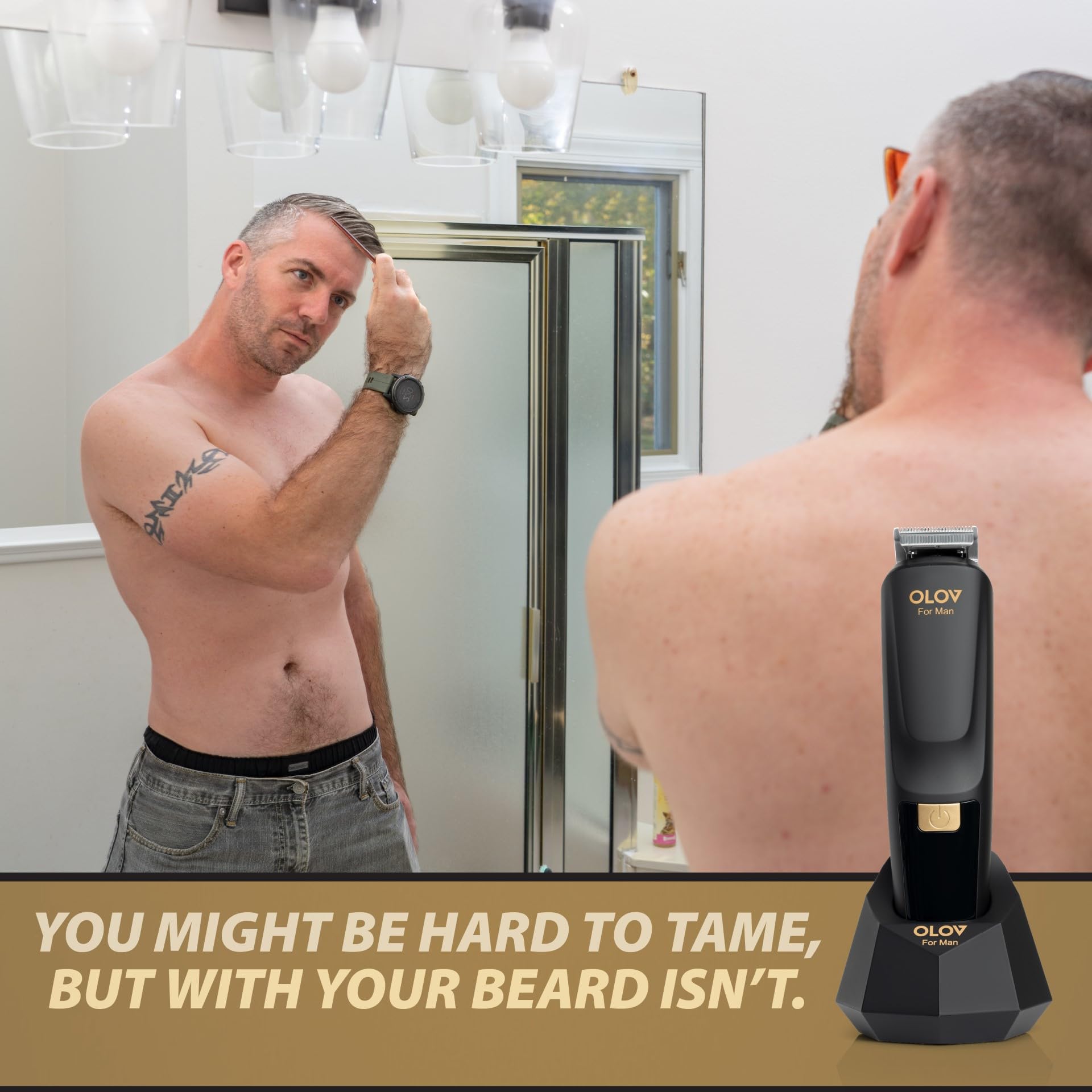 OLOV For Man 90-minute cordless runtime supports uninterrupted grooming.