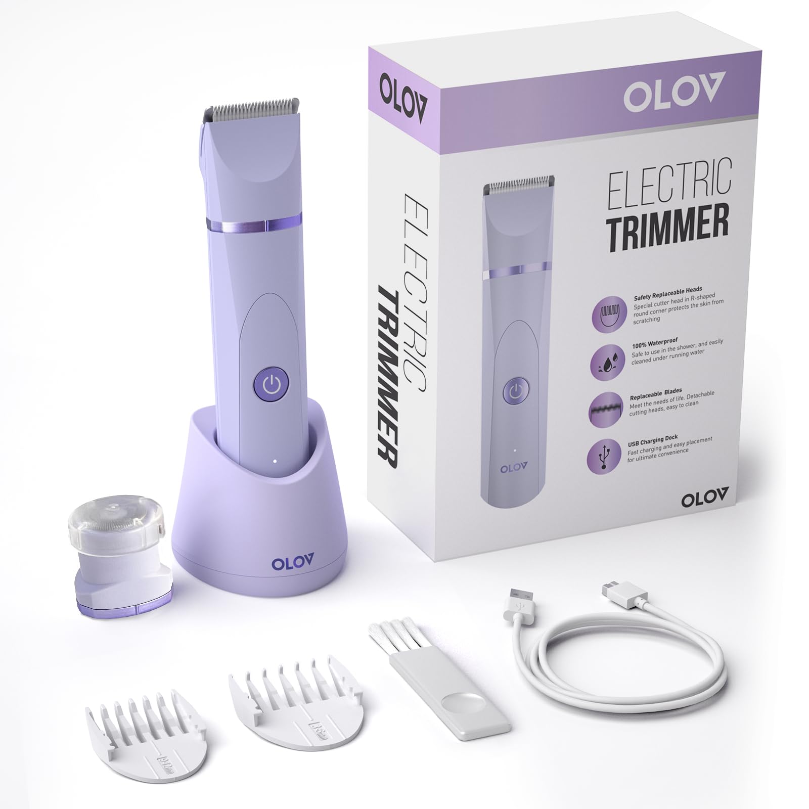 OLOV groin trimmer closeup ceramic blade for skin-friendly trimming