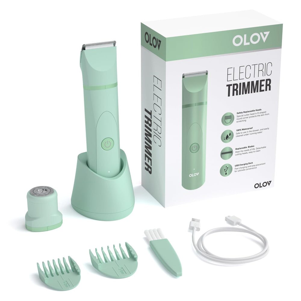 OLOV groin trimmer waterproof in-shower use for quick, mess-free maintenance.