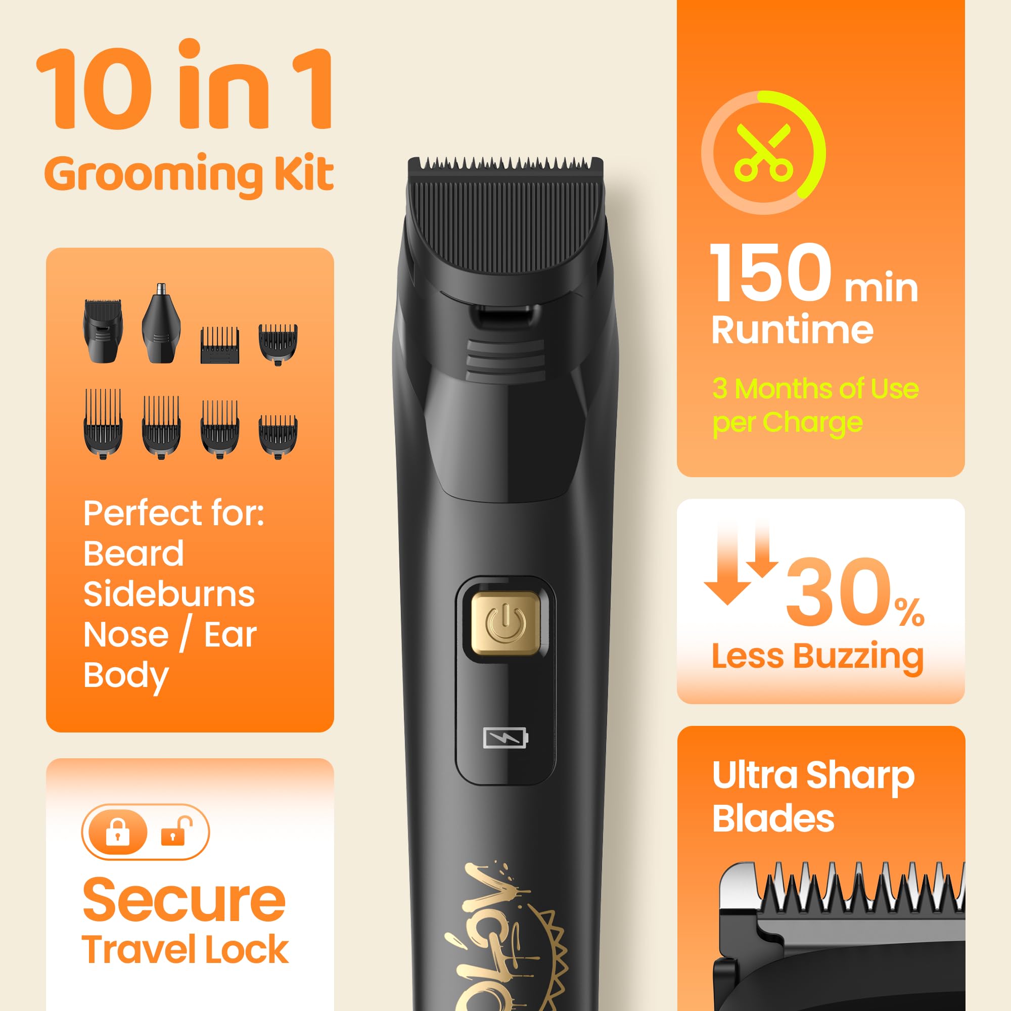 OLOV LITE nose and ear detail trimmer for comfortable grooming.
