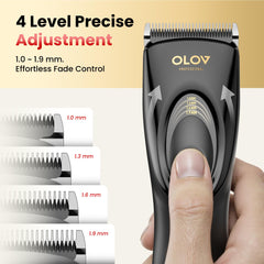 OLOV PROFESSIONAL cordless clippers in use for flexible home grooming