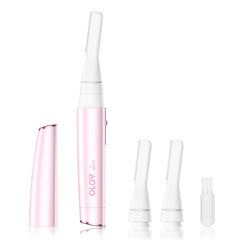 OLOV slim facial hair remover front view in pink for gentle daily grooming