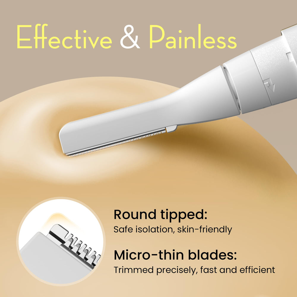 OLOV slim pivoting head demonstrates contour tracing for comfortable trimming