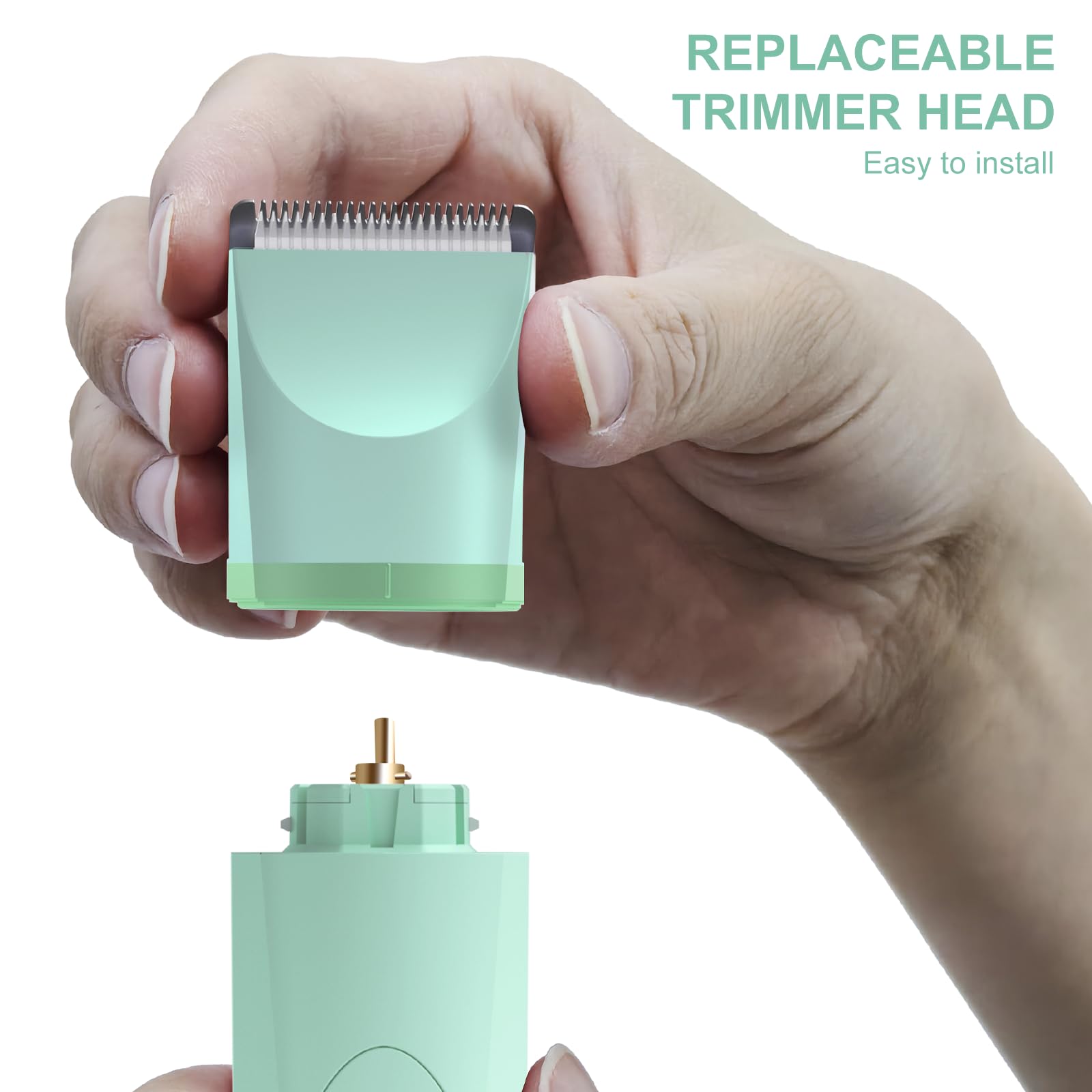 OLOV trimmer replaceable blade heads extend grooming quality and hygiene.