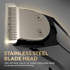 OLOV X cordless waterproof beard trimmer ready for wet/dry use.