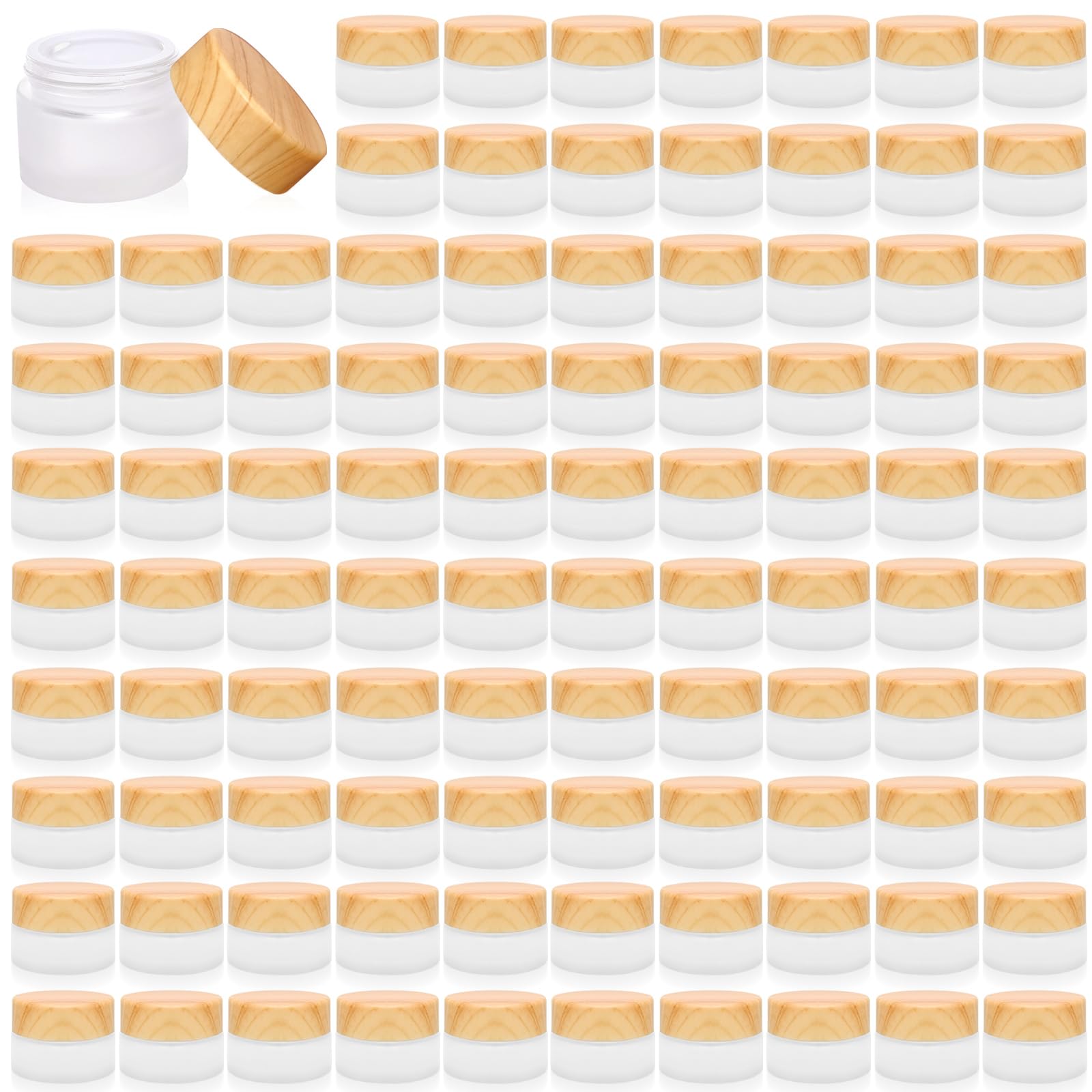 Olutacot 32-piece glass cosmetic containers set for compact storage