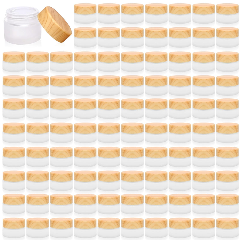 Olutacot 32-piece glass cosmetic containers set for compact storage