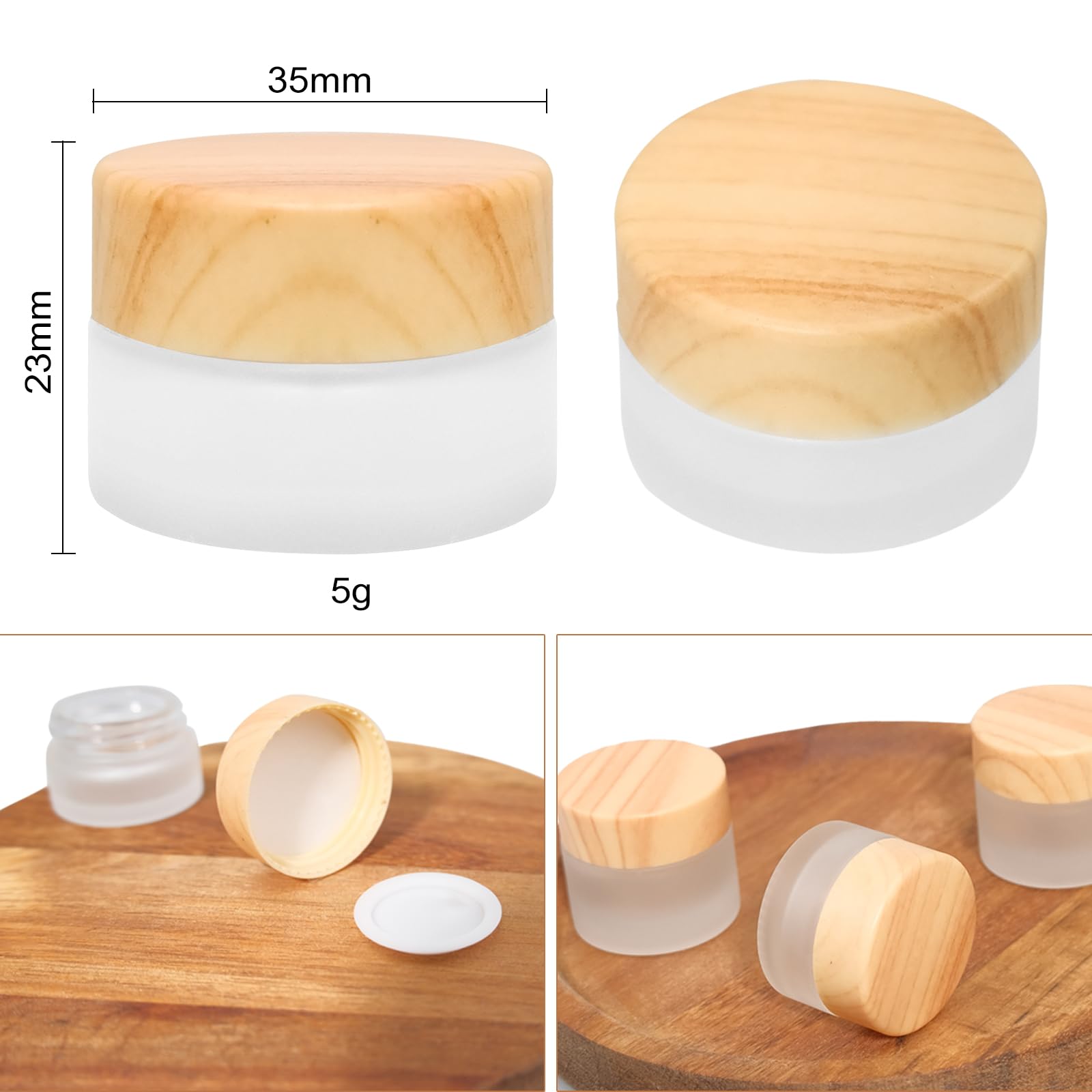 Olutacot anti-drip dome lids on frosted jars prevent leaks