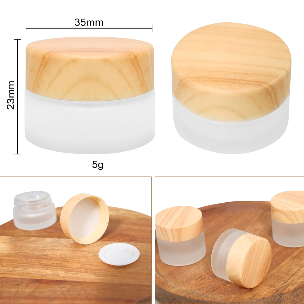 Olutacot anti-drip dome lids on frosted jars prevent leaks