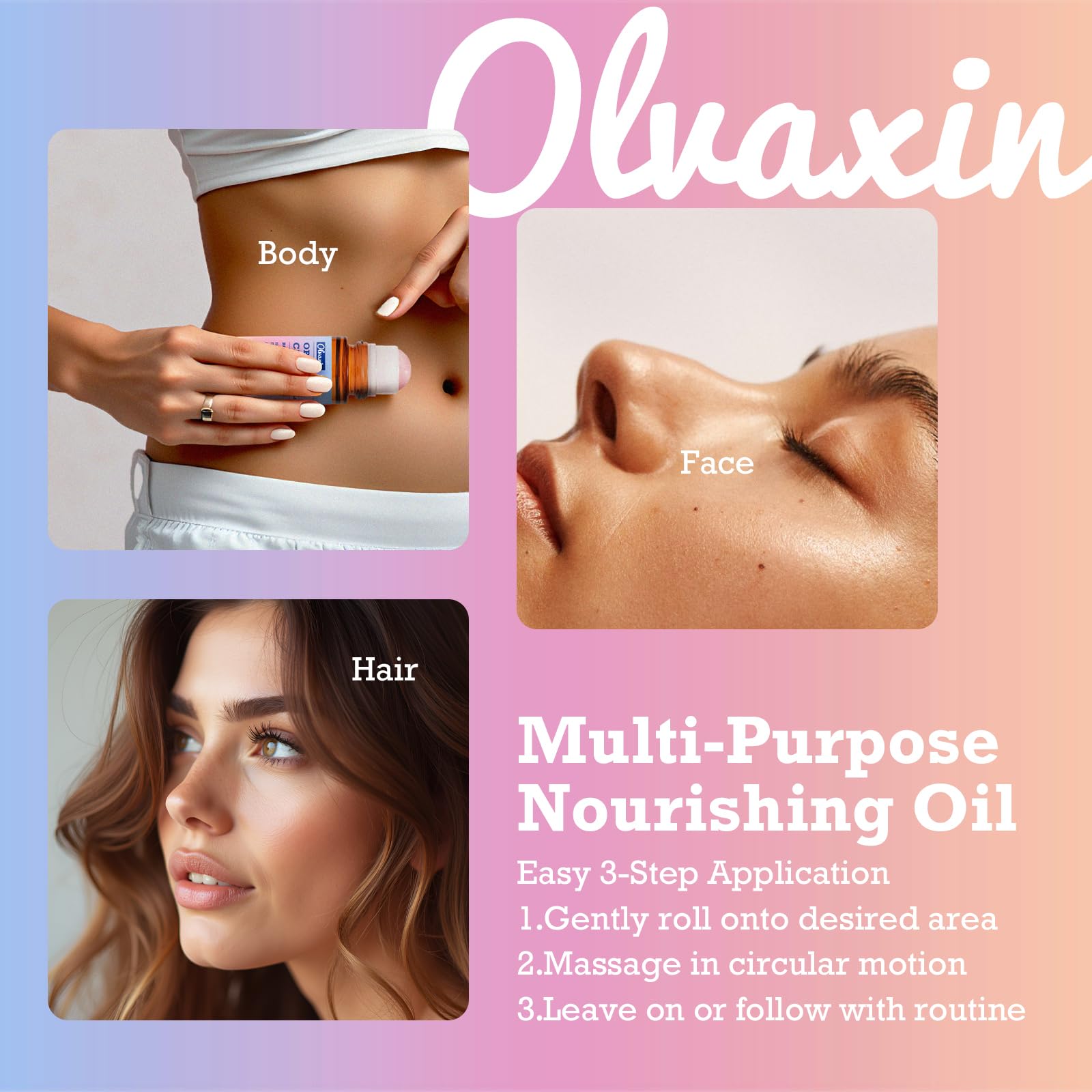 Olvaxin brow lash nourishing oil in roll-on bottle