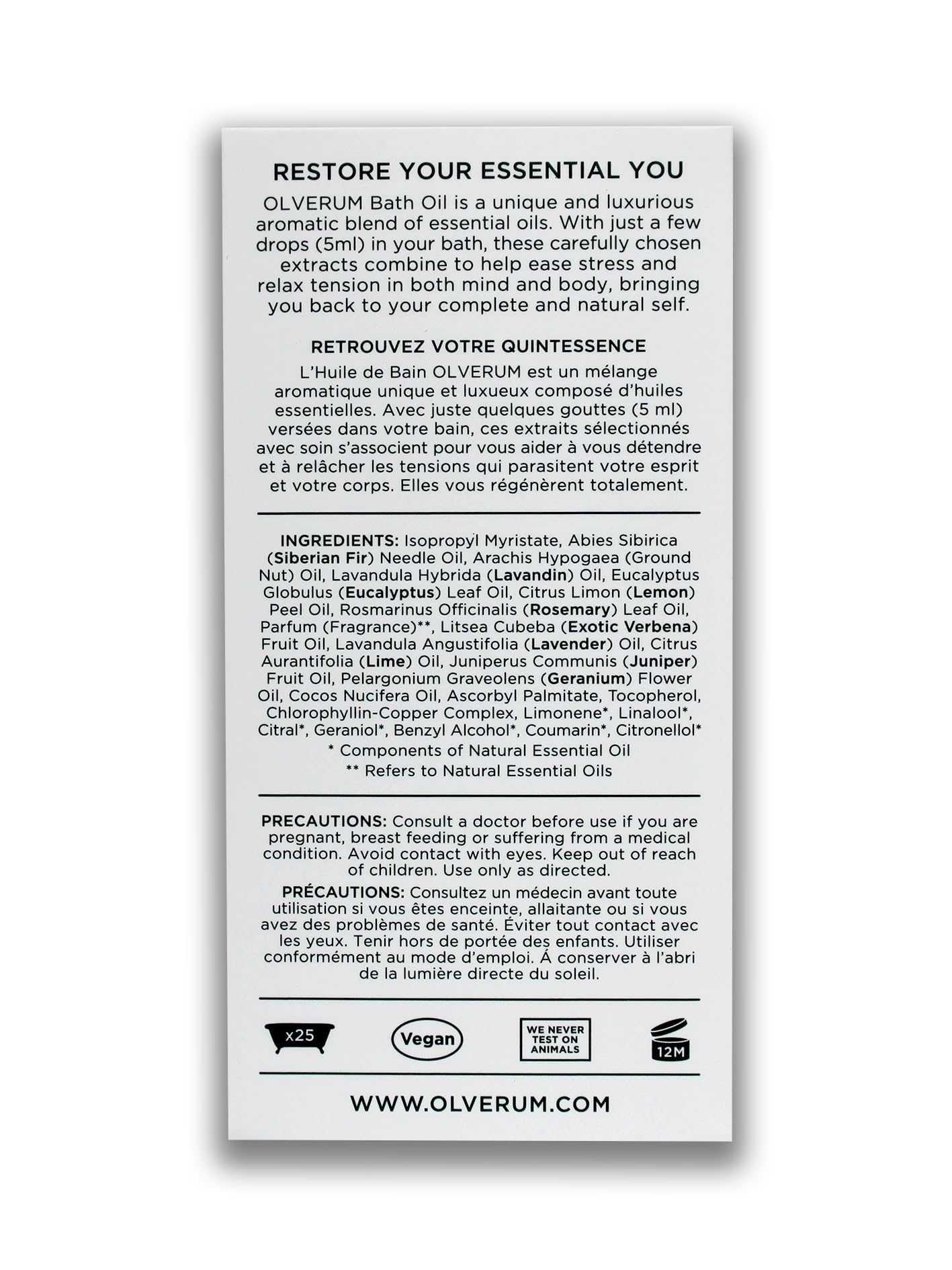 OLVERUM night routine scene promoting restorative sleep-friendly bath ritual