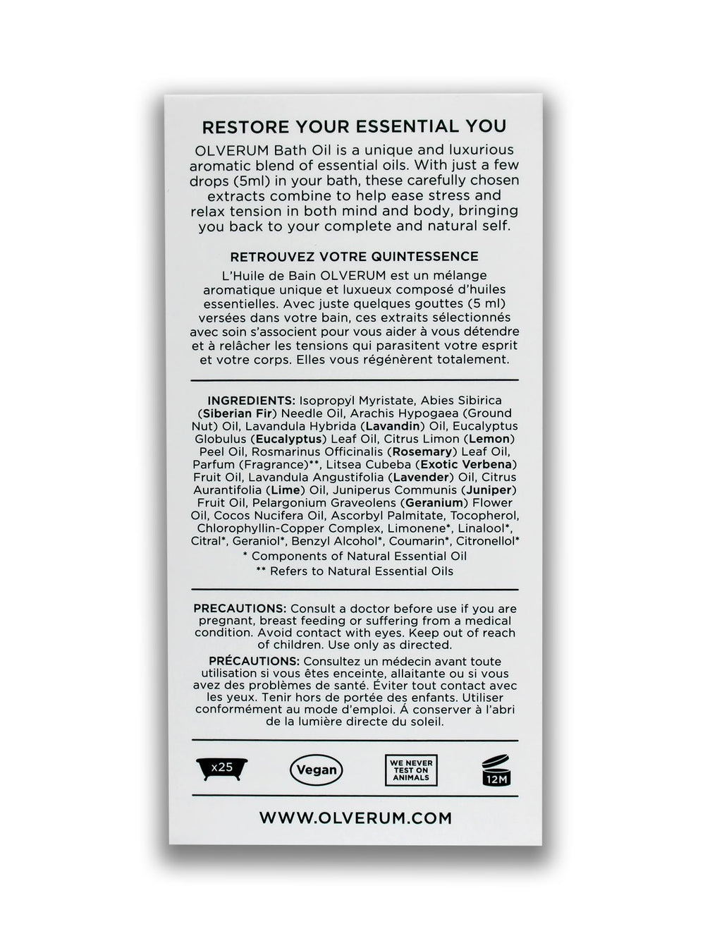 OLVERUM night routine scene promoting restorative sleep-friendly bath ritual