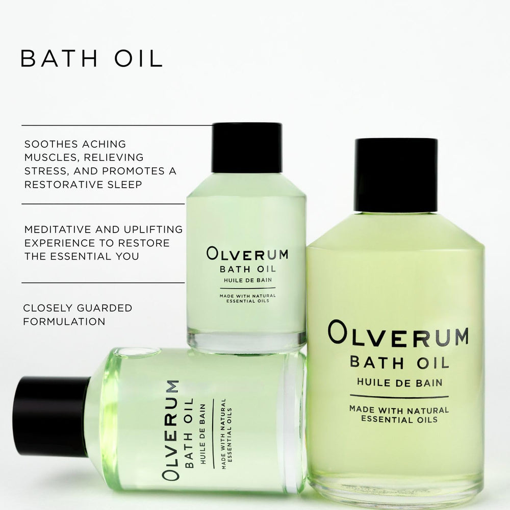 OLVERUM bath oil pour action capturing effortless relaxation preparation