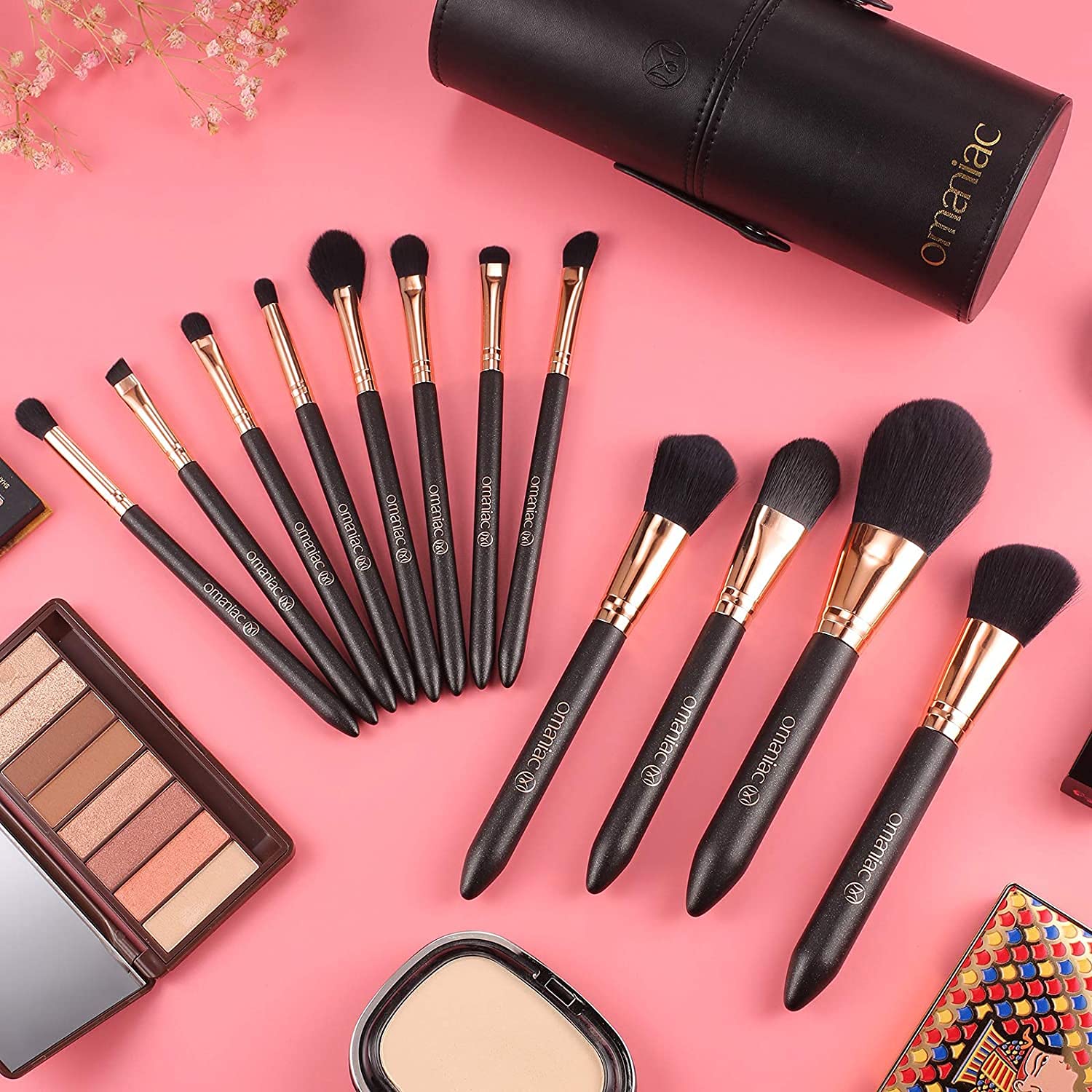 OMANIAC complete brush set laid out for contouring, shading, and blending
