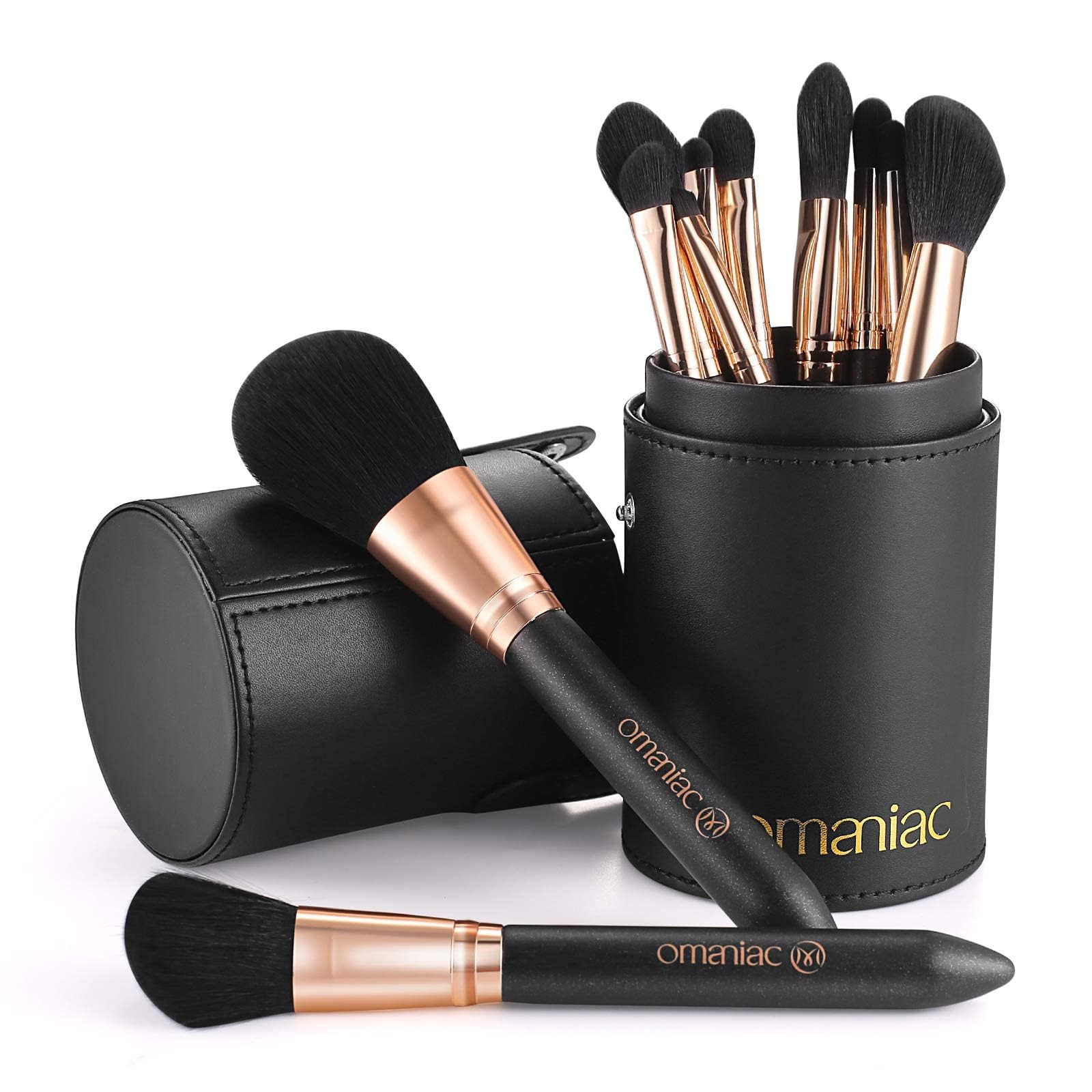OMANIAC makeup brush set front packaging showing complete professional toolkit for daily use