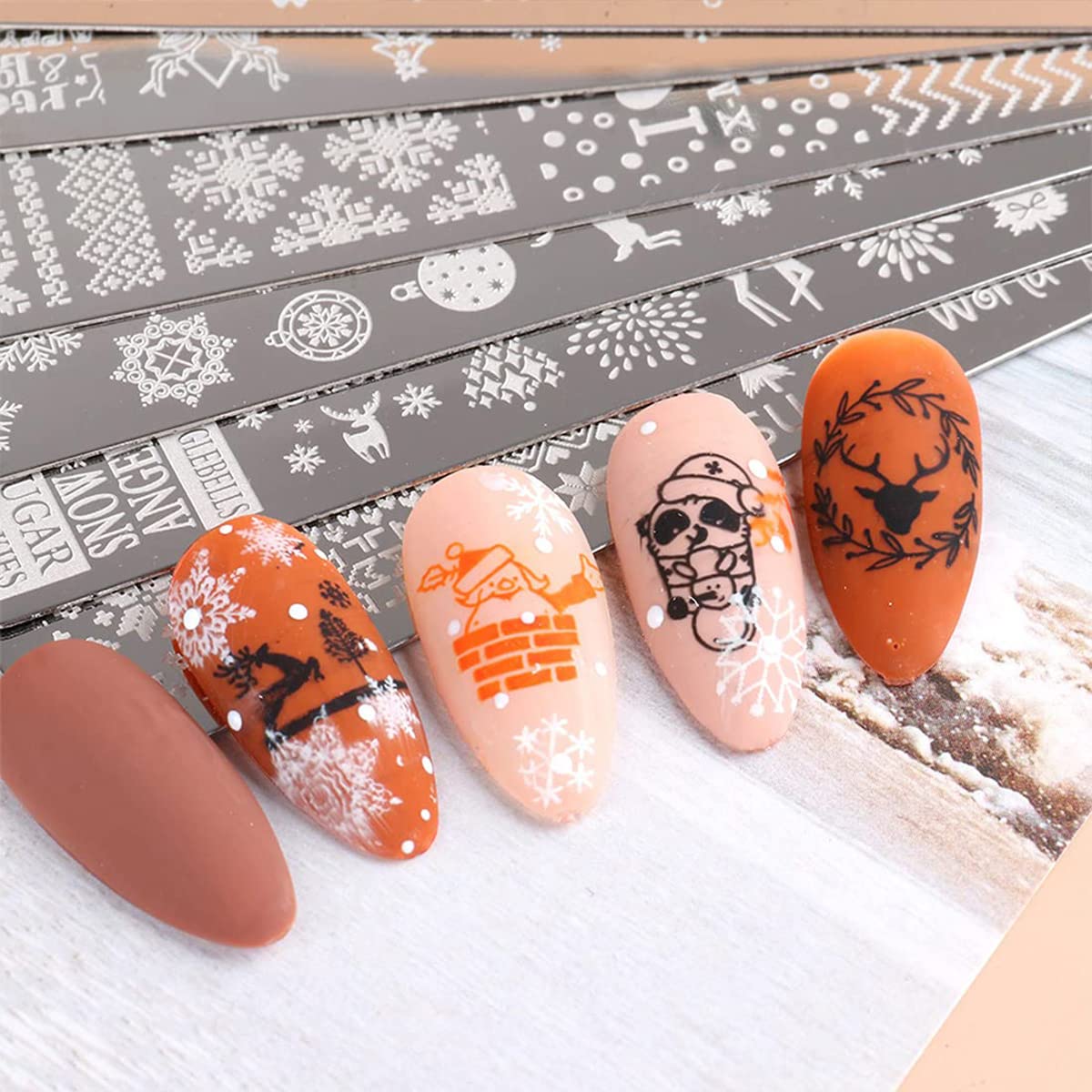 OMDBAGD bells design stamping plate for festive manicure options